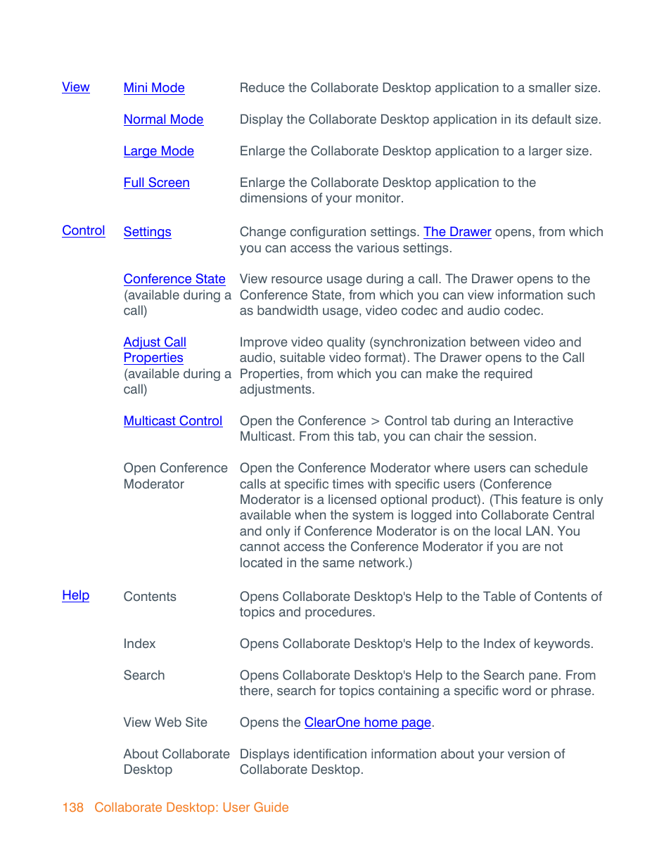 ClearOne Collaborate Desktop User Guide User Manual | Page 138 / 153