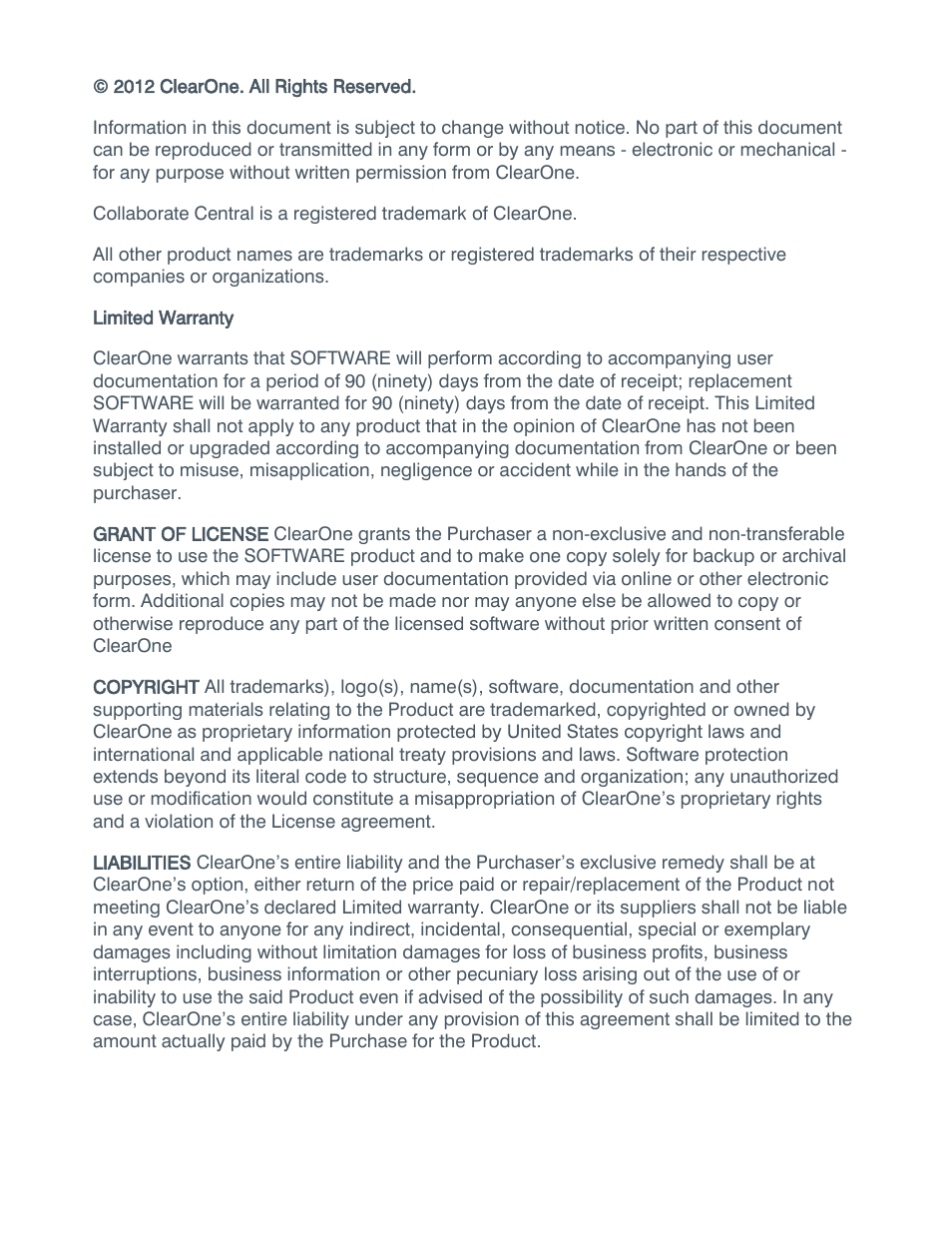 ClearOne Collaborate Desktop User Guide User Manual | Page 5 / 153