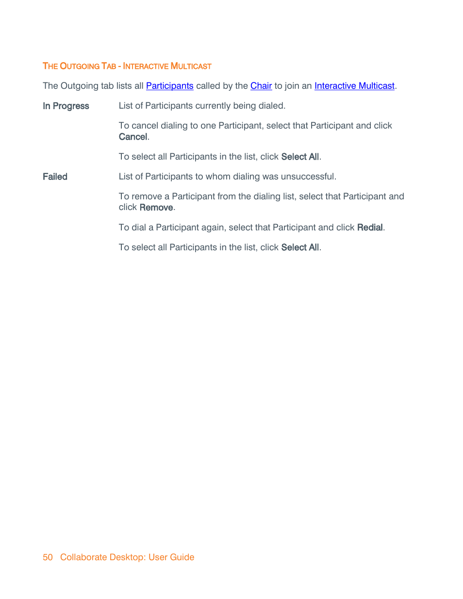 The outgoing tab - interactive multicast | ClearOne Collaborate Desktop User Guide User Manual | Page 50 / 153