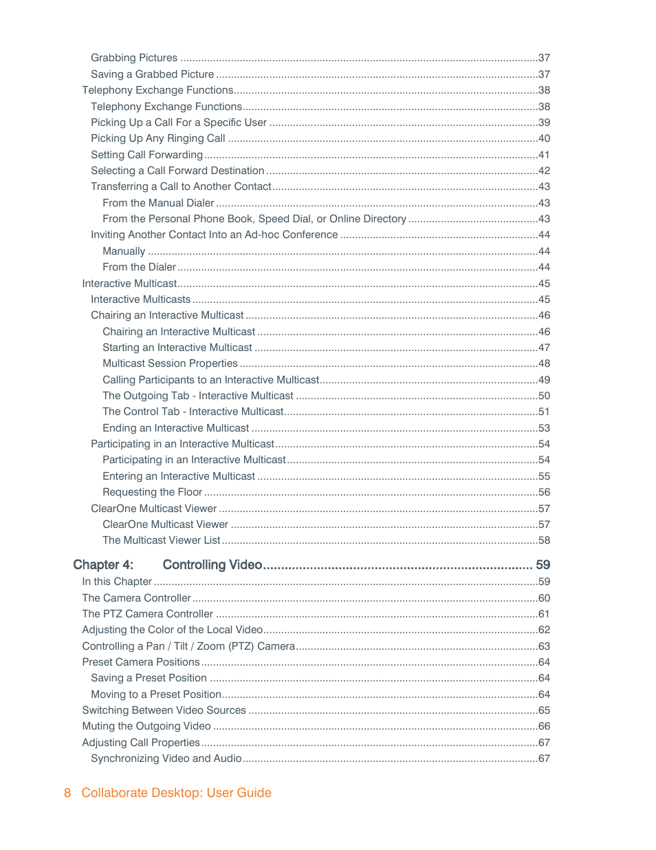 ClearOne Collaborate Desktop User Guide User Manual | Page 8 / 153