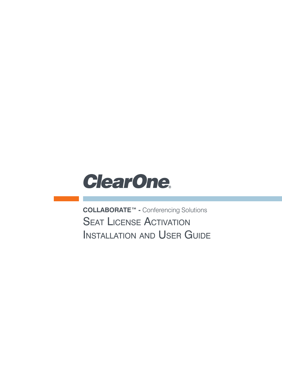 ClearOne Collaborate Seat License Activation User Manual | 10 pages