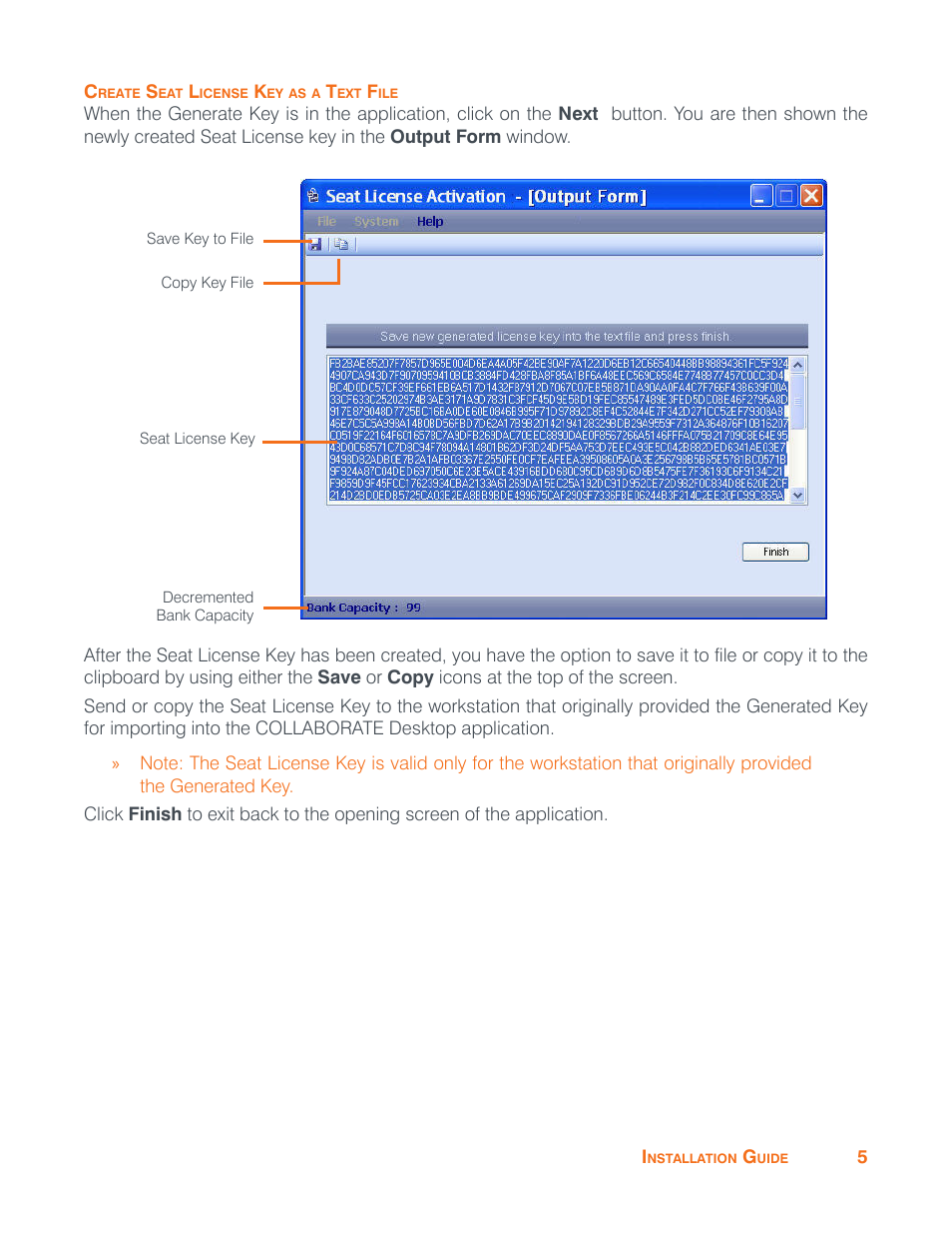 Create seat license key as a text file | ClearOne Collaborate Seat License Activation User Manual | Page 7 / 10