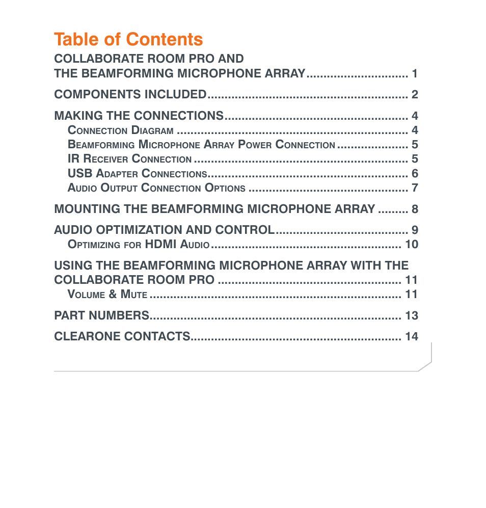 ClearOne Collaborate Room Pro with Beamforming Microphone Array User Manual | Page 2 / 16