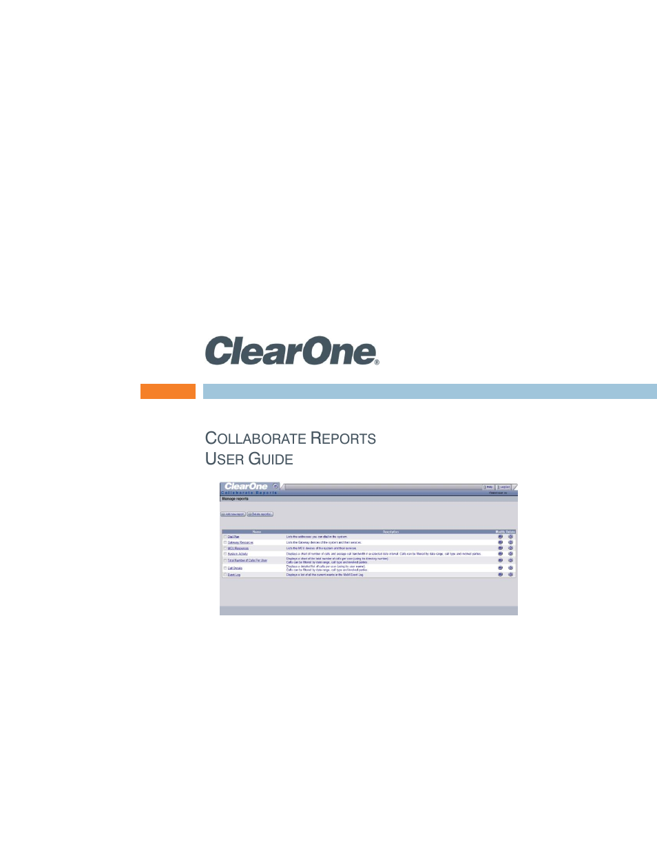 ClearOne Collaborate Central Reports User Manual | 29 pages