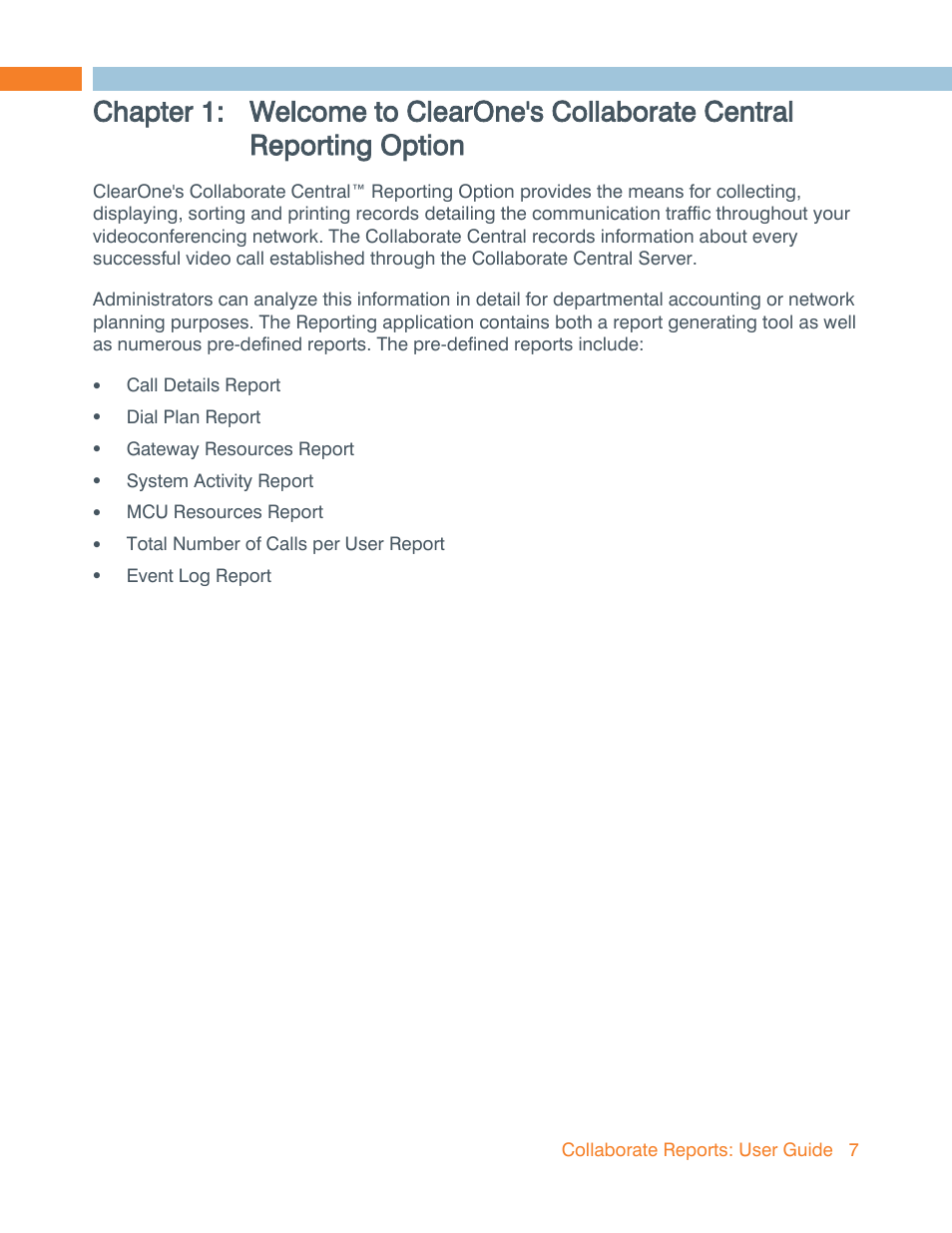 ClearOne Collaborate Central Reports User Manual | Page 7 / 29