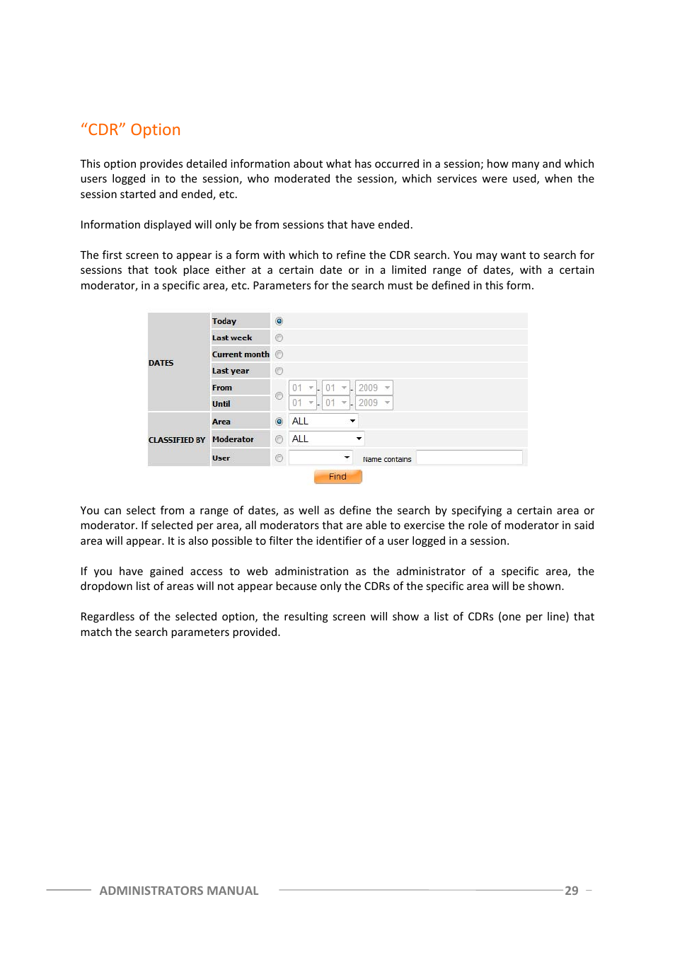 Cdr” option | ClearOne Spontania Admin Manual User Manual | Page 29 / 38