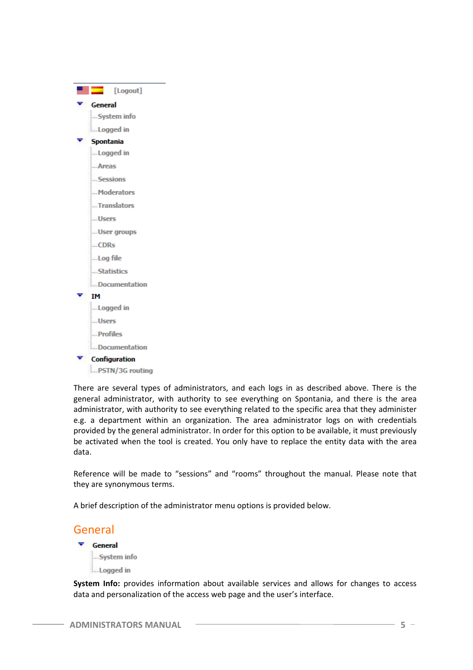 General | ClearOne Spontania Admin Manual User Manual | Page 5 / 38