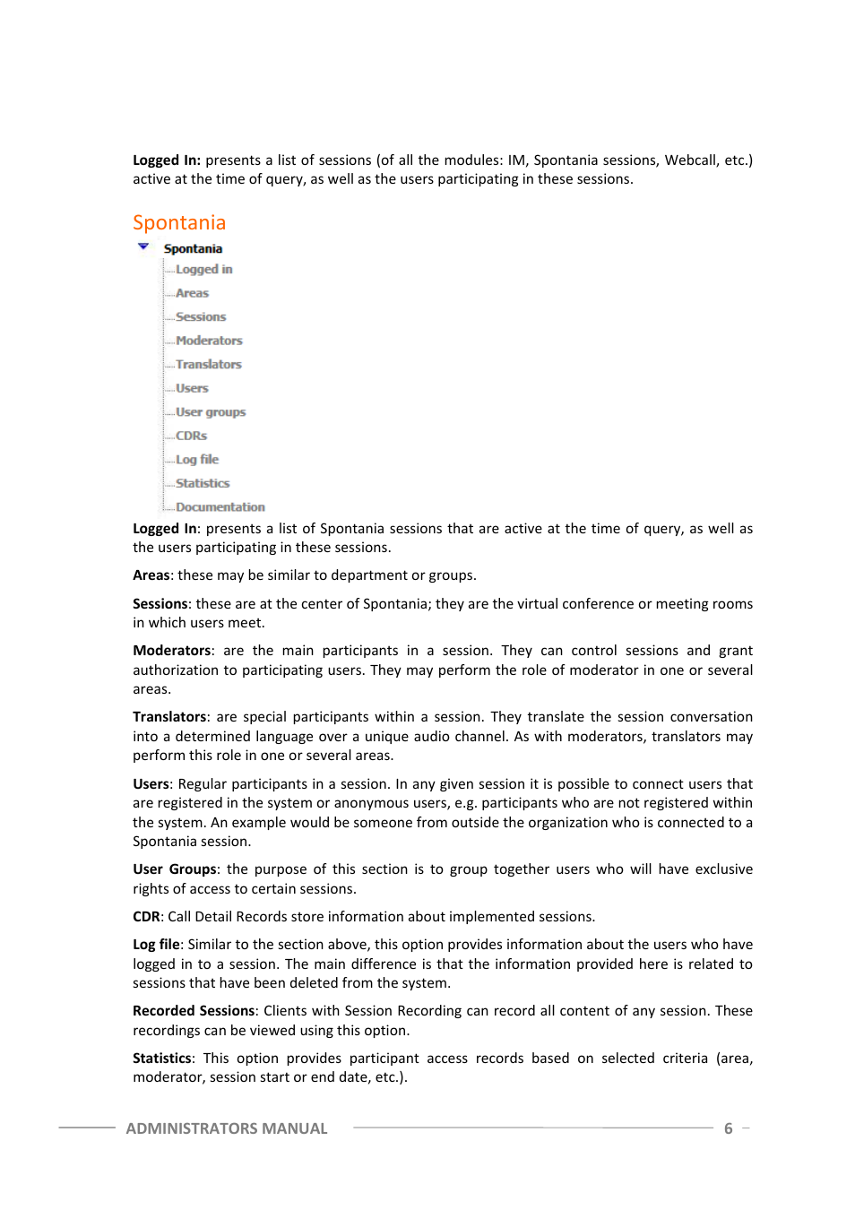 Spontania | ClearOne Spontania Admin Manual User Manual | Page 6 / 38