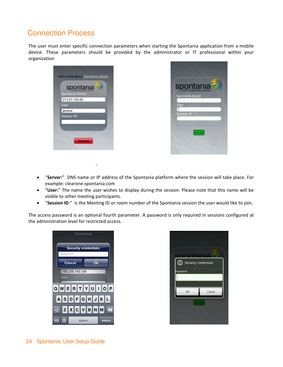 Connection process | ClearOne Spontania User Setup Guide User Manual | Page 24 / 24