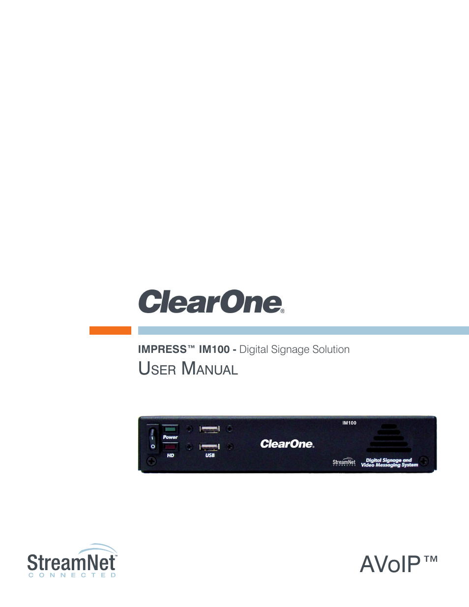 ClearOne Impress IM100 User Manual User Manual | 83 pages