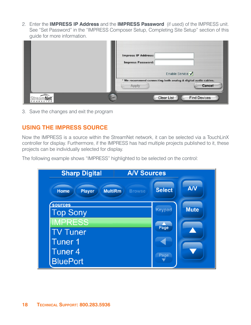 Using the impress source | ClearOne Impress IM100 User Manual User Manual | Page 20 / 83