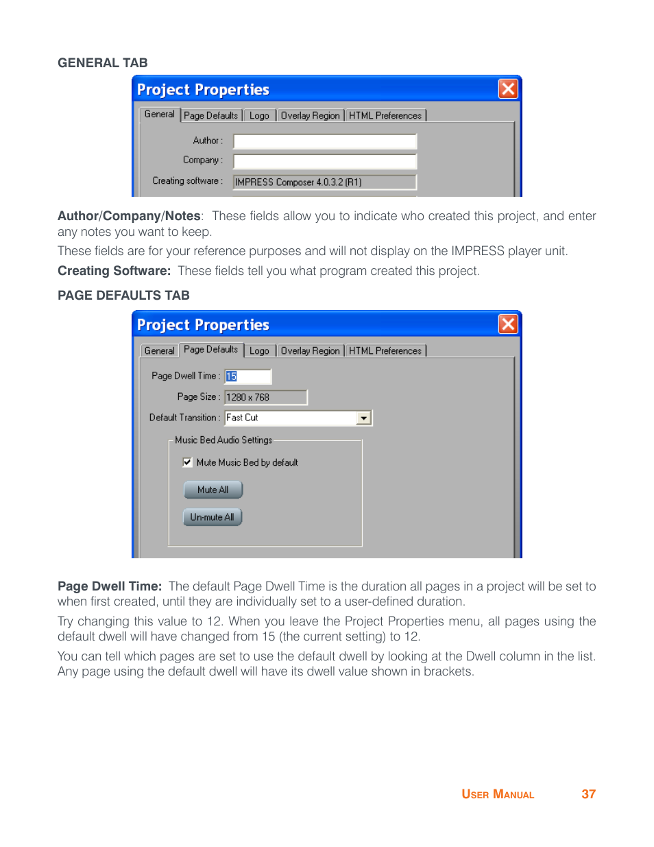 General tab | ClearOne Impress IM100 User Manual User Manual | Page 39 / 83