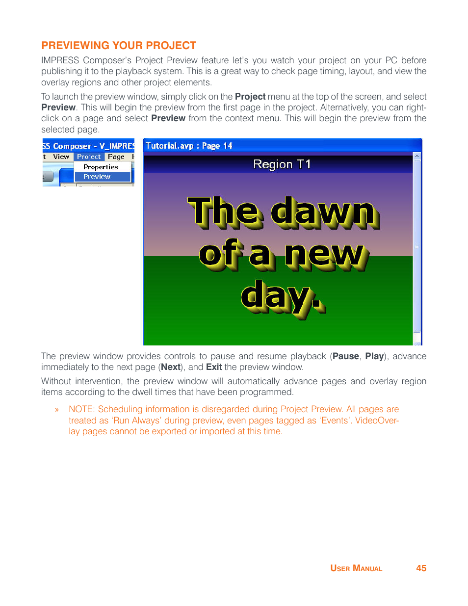 Previewing your project | ClearOne Impress IM100 User Manual User Manual | Page 47 / 83