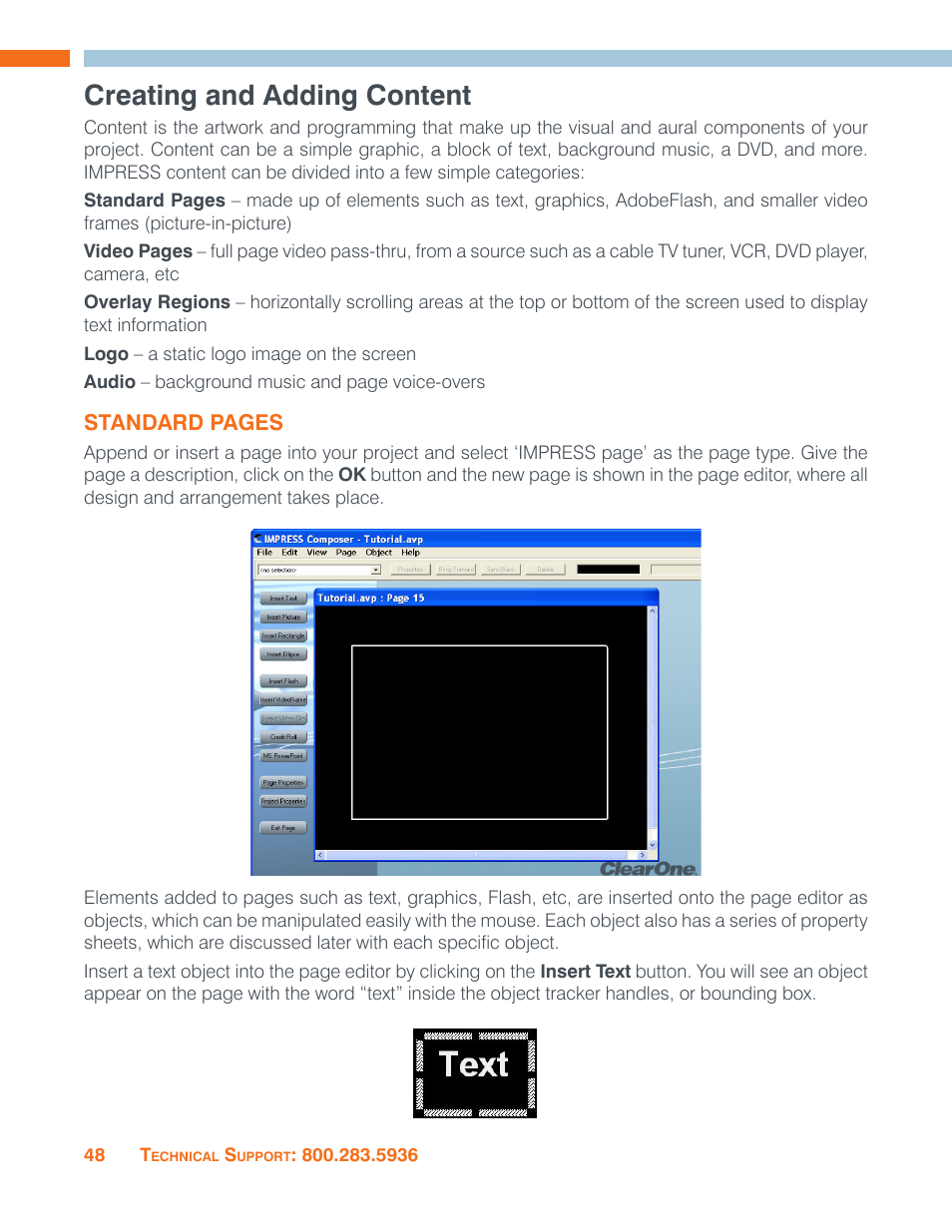 Creating and adding content | ClearOne Impress IM100 User Manual User Manual | Page 50 / 83