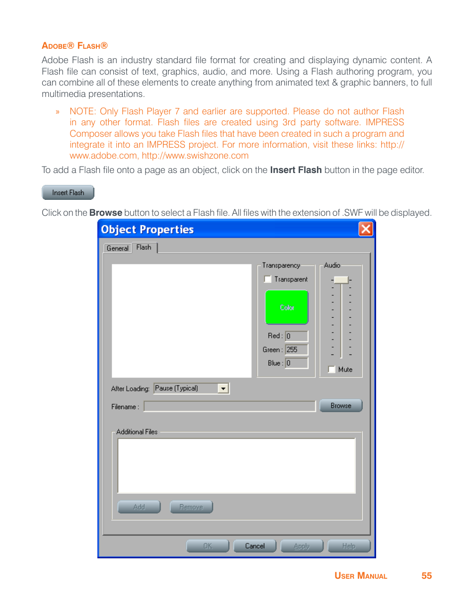 Adobe flash | ClearOne Impress IM100 User Manual User Manual | Page 57 / 83