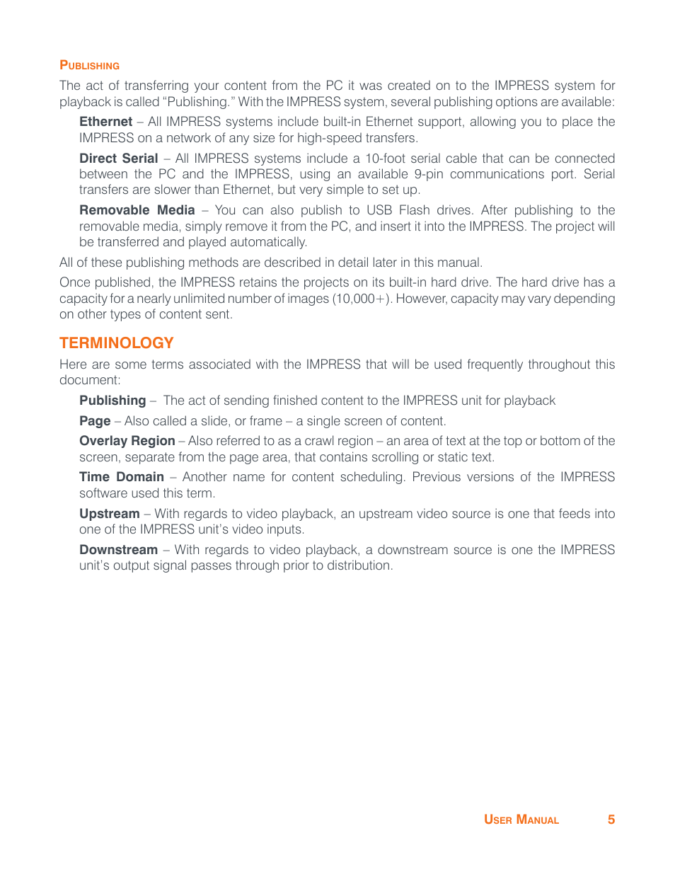 Publishing, Terminology | ClearOne Impress IM100 User Manual User Manual | Page 7 / 83