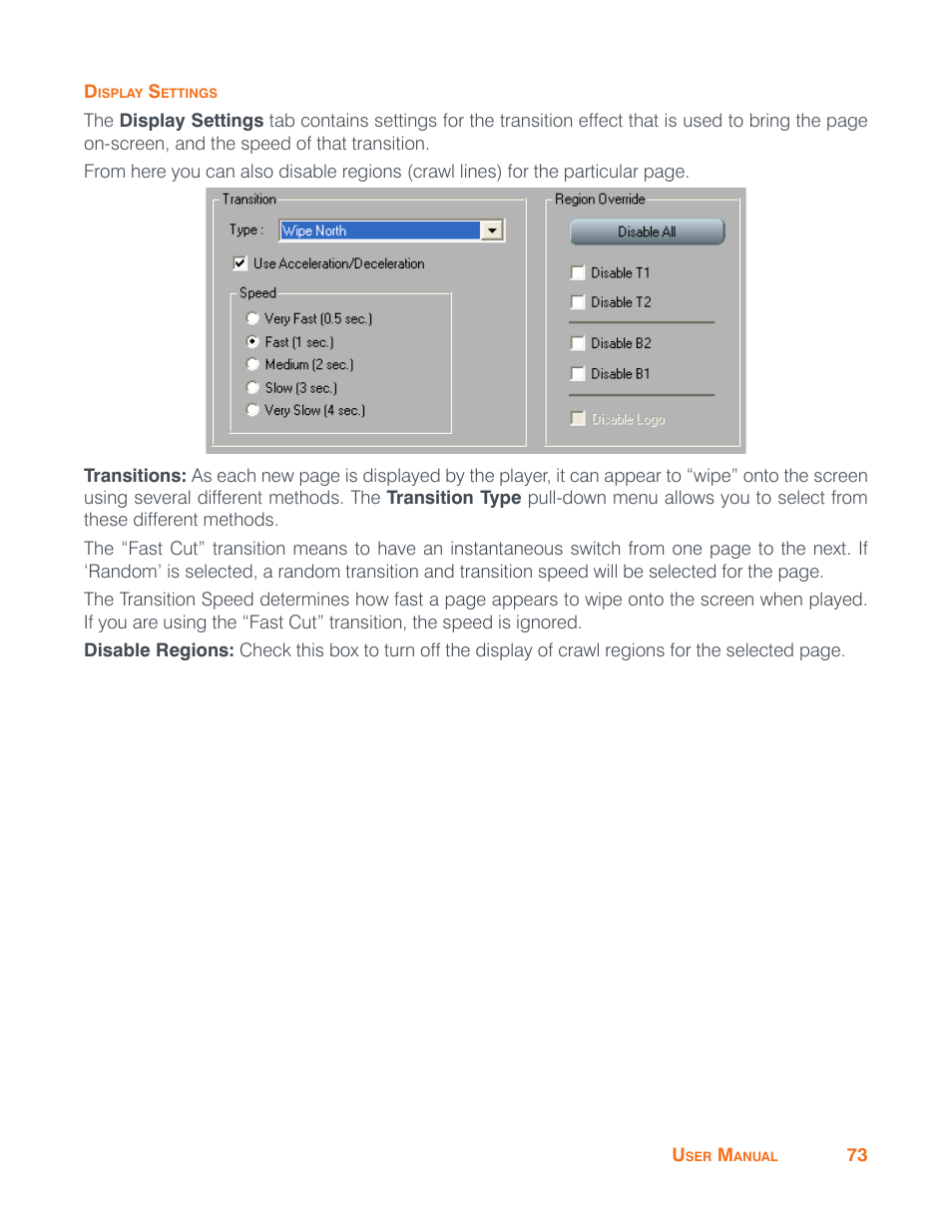 Display settings | ClearOne Impress IM100 User Manual User Manual | Page 75 / 83