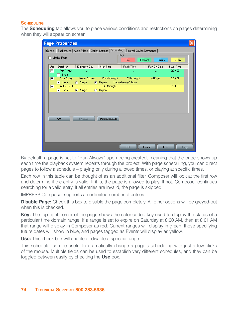 Scheduling | ClearOne Impress IM100 User Manual User Manual | Page 76 / 83