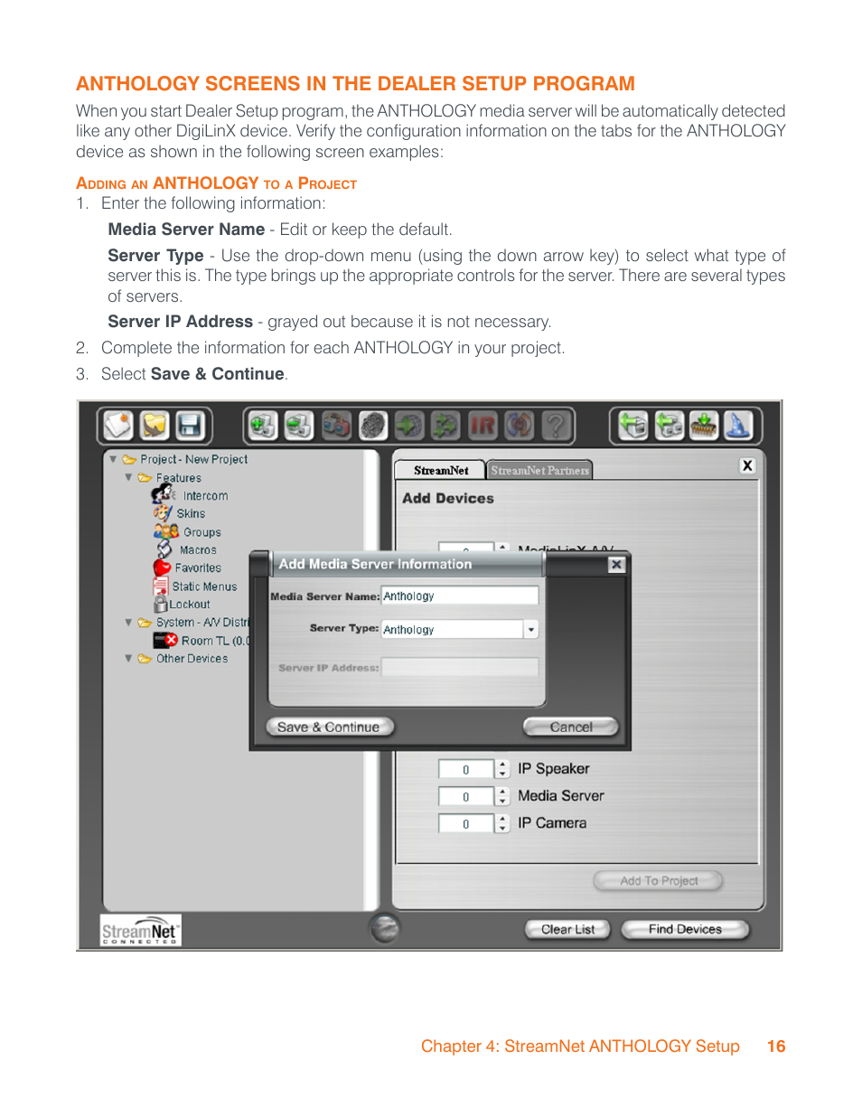 Anthology screens in the dealer setup program | ClearOne StreamNet Anthology Media Server User Manual | Page 19 / 25