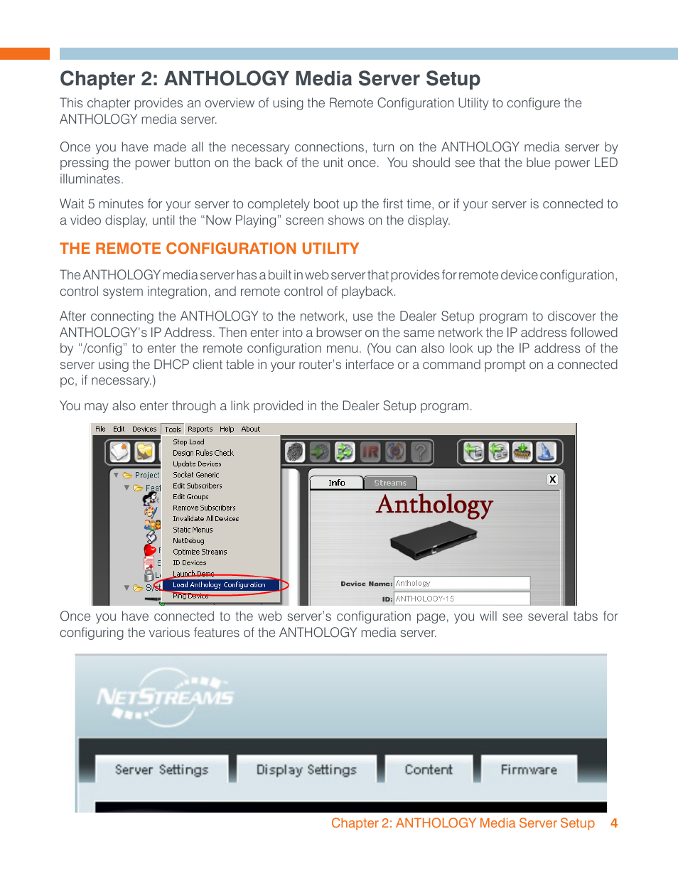 Chapter 2: anthology media server setup | ClearOne StreamNet Anthology Media Server User Manual | Page 7 / 25