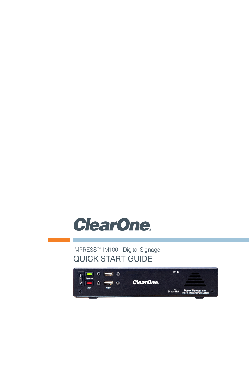 ClearOne Impress IM100 Quick Start User Manual | 5 pages