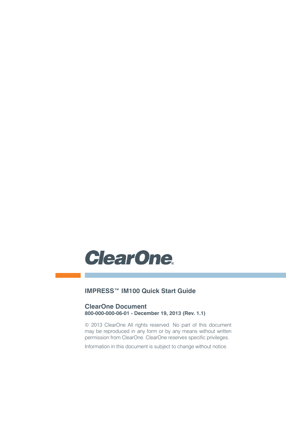 ClearOne Impress IM100 Quick Start User Manual | Page 5 / 5