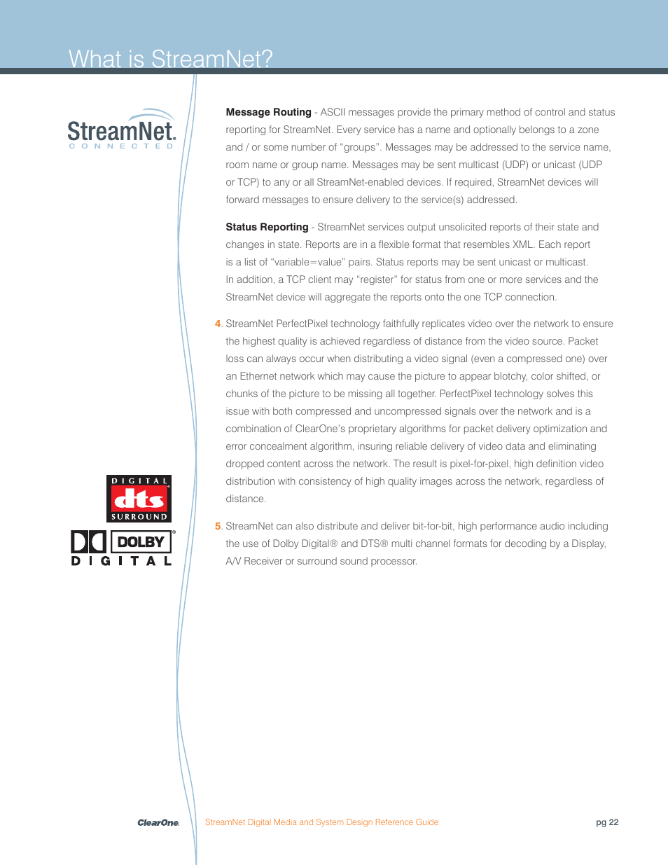 What is streamnet | ClearOne Digital Media User Manual | Page 22 / 84