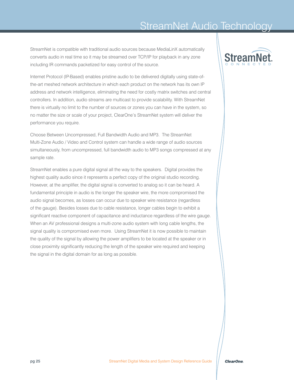 Streamnet audio technology | ClearOne Digital Media User Manual | Page 25 / 84