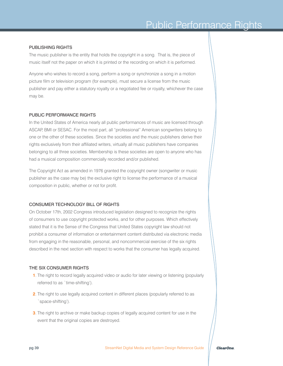 Public performance rights | ClearOne Digital Media User Manual | Page 39 / 84