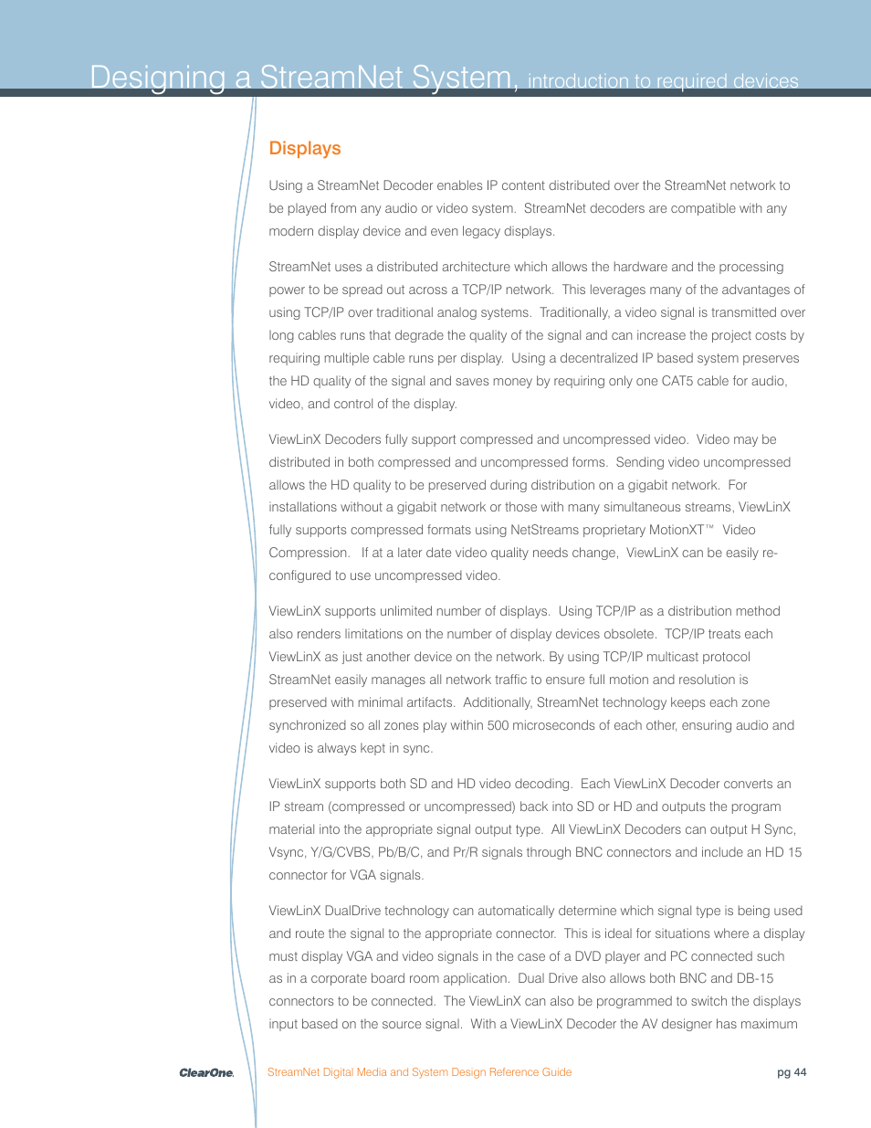 Designing a streamnet system | ClearOne Digital Media User Manual | Page 44 / 84