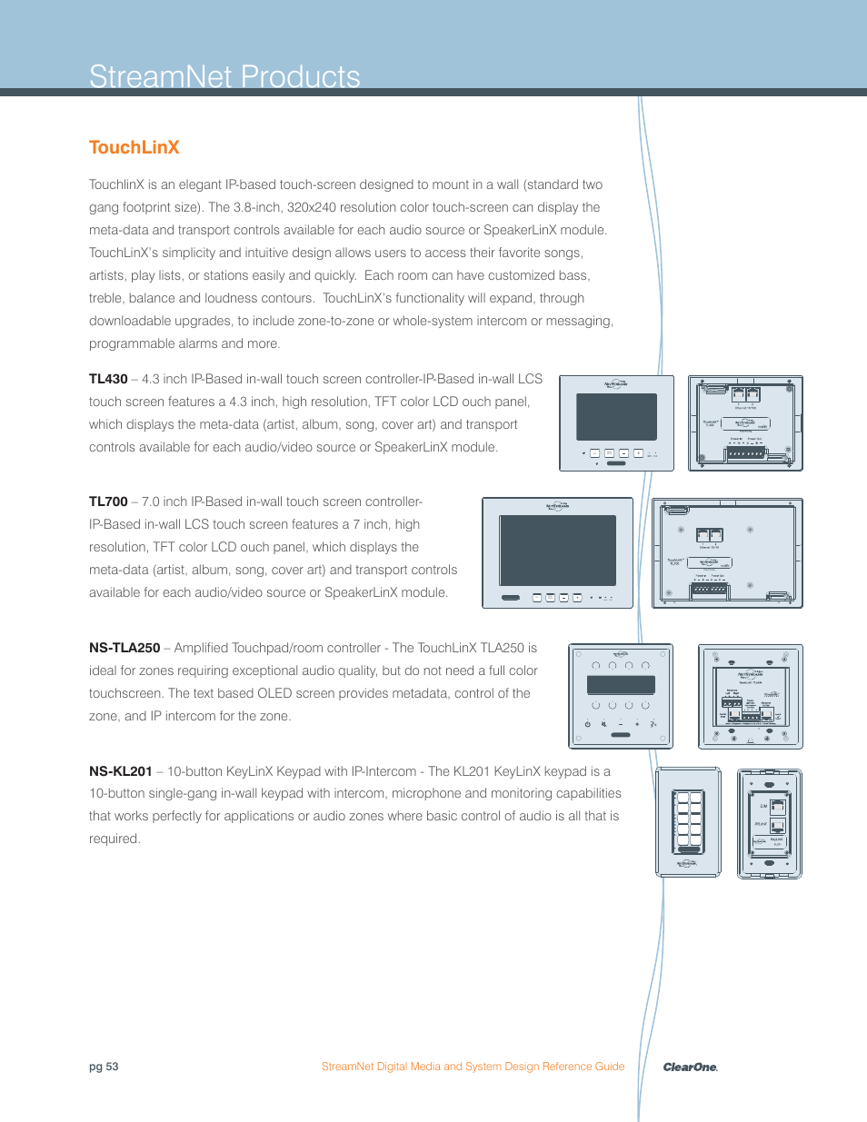 Streamnet products, Touchlinx | ClearOne Digital Media User Manual | Page 53 / 84