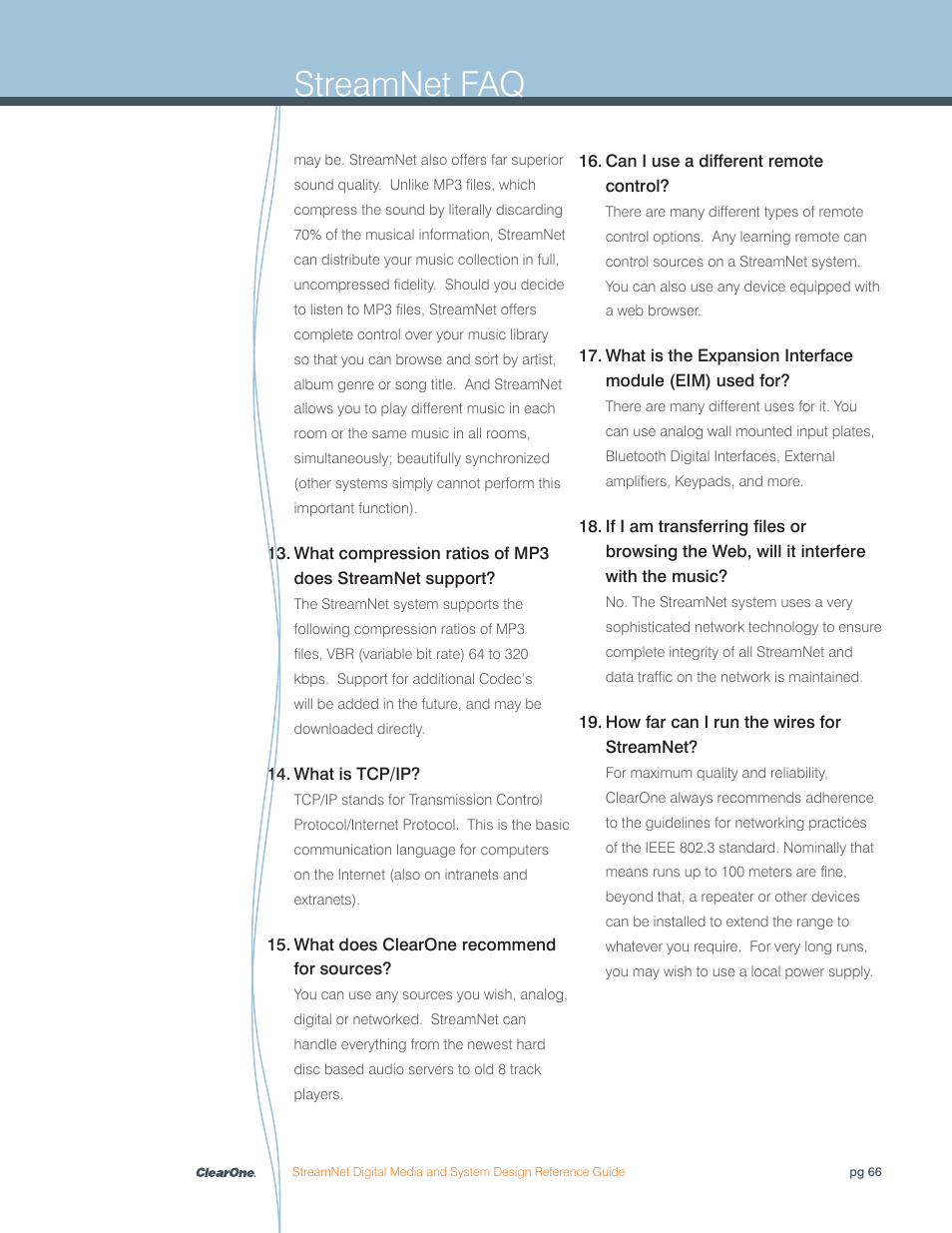 Streamnet faq | ClearOne Digital Media User Manual | Page 66 / 84