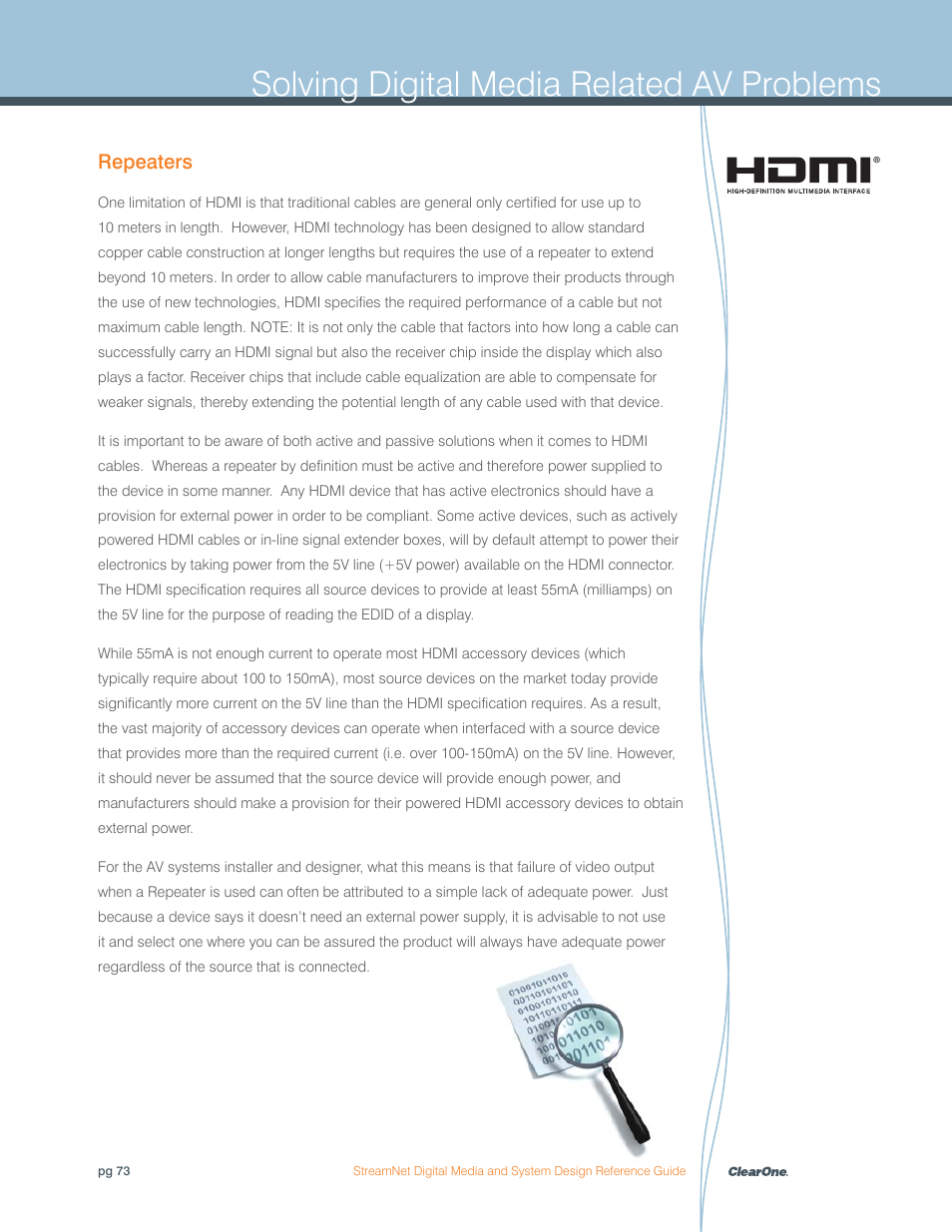 Solving digital media related av problems | ClearOne Digital Media User Manual | Page 73 / 84