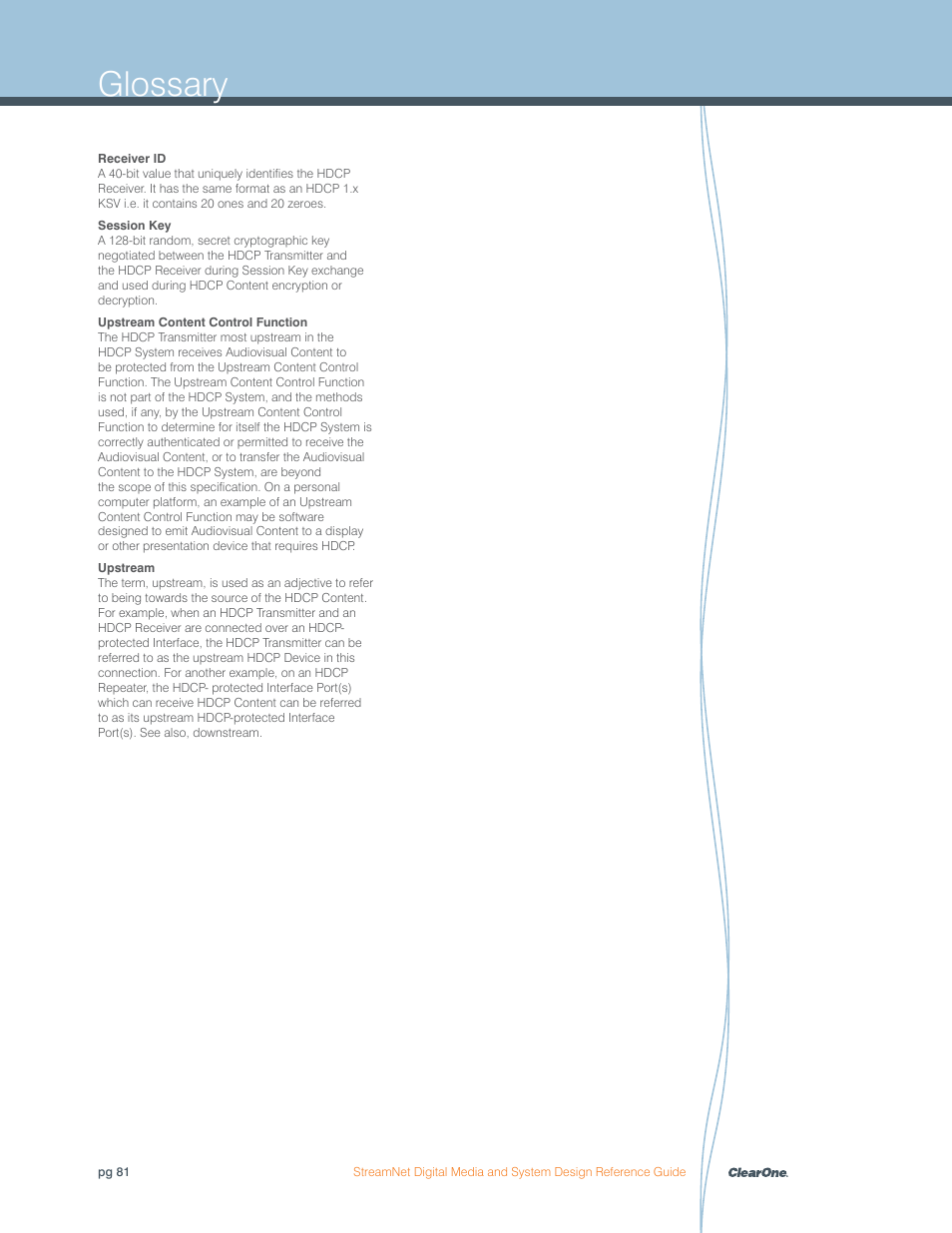 Glossary | ClearOne Digital Media User Manual | Page 81 / 84