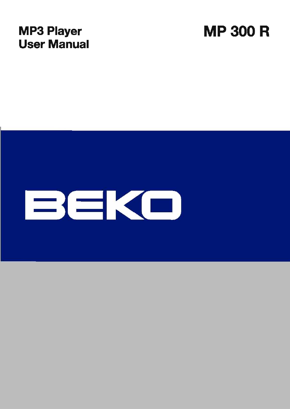 Beko MP 300 R User Manual | 12 pages