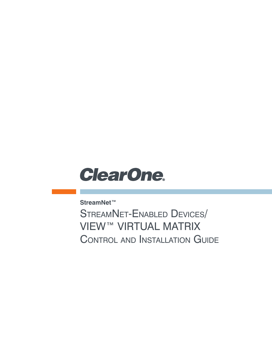 ClearOne StreamNet-Enabled Devices User Manual | 8 pages