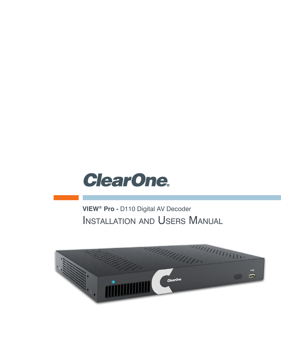 ClearOne VIEW Pro - D110 Manual User Manual | 31 pages