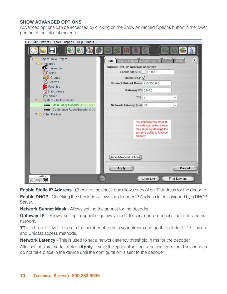 Show advanced options | ClearOne VIEW Pro - D110 Manual User Manual | Page 14 / 31