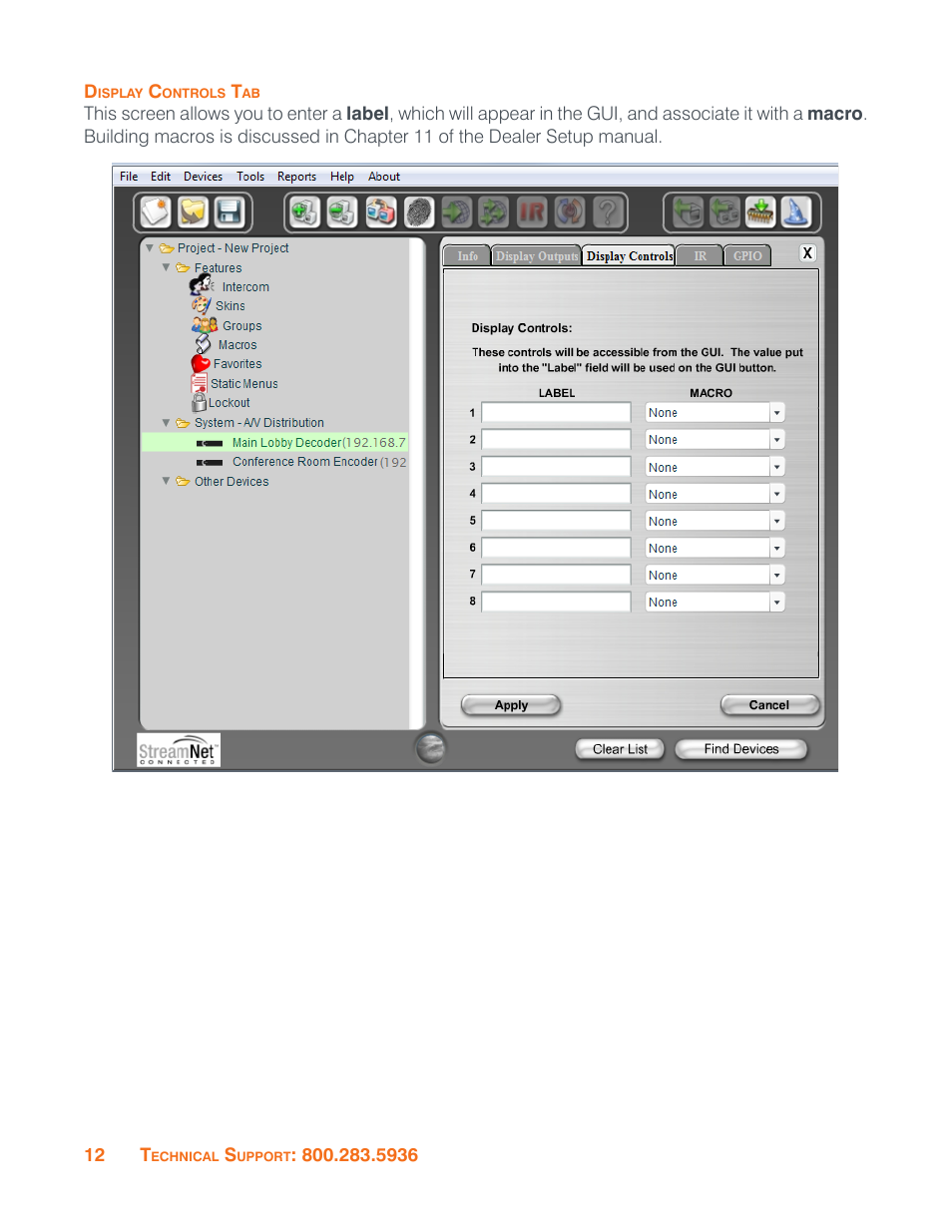 Display controls tab | ClearOne VIEW Pro - D110 Manual User Manual | Page 16 / 31