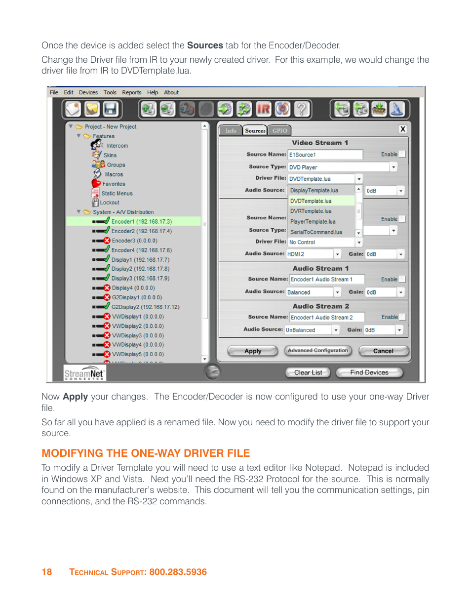 Modifying the one-way driver file | ClearOne VIEW Pro - D110 Manual User Manual | Page 22 / 31