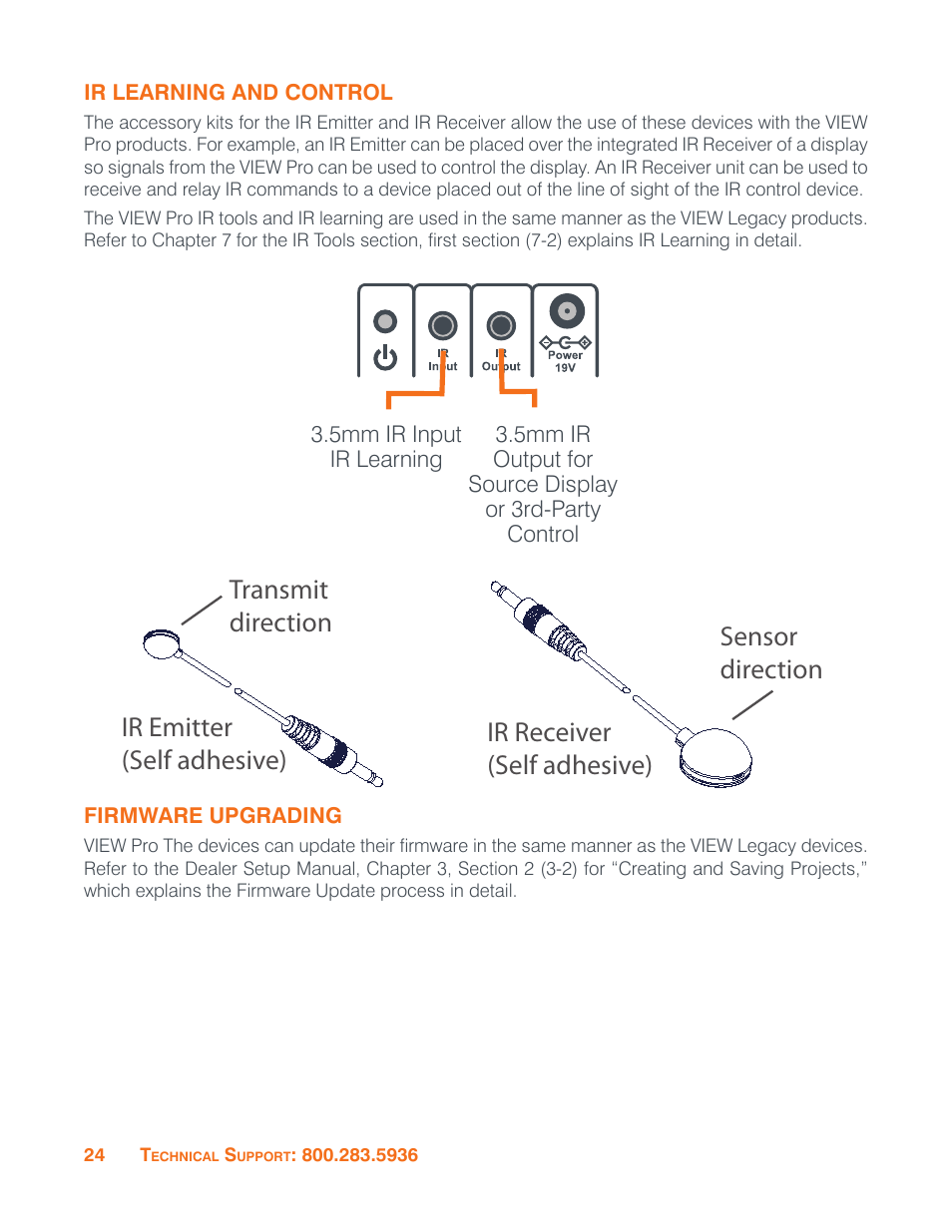Ir learning and control, Firmware upgrading, Ir learning and control firmware upgrading | ClearOne VIEW Pro - D110 Manual User Manual | Page 28 / 31
