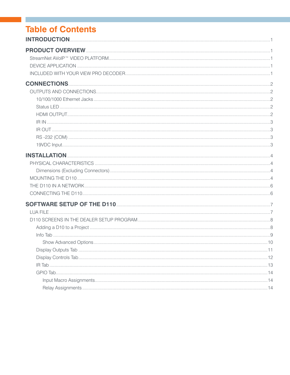 ClearOne VIEW Pro - D110 Manual User Manual | Page 3 / 31