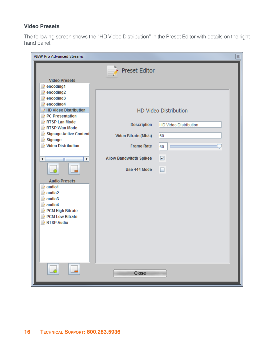 Video presets | ClearOne VIEW Pro - E120 Manual User Manual | Page 20 / 37