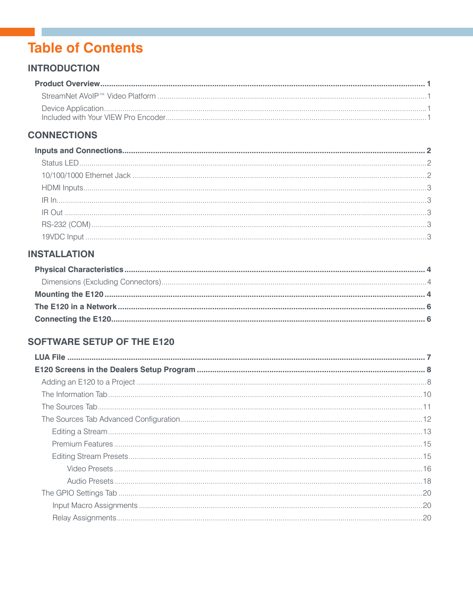 ClearOne VIEW Pro - E120 Manual User Manual | Page 3 / 37