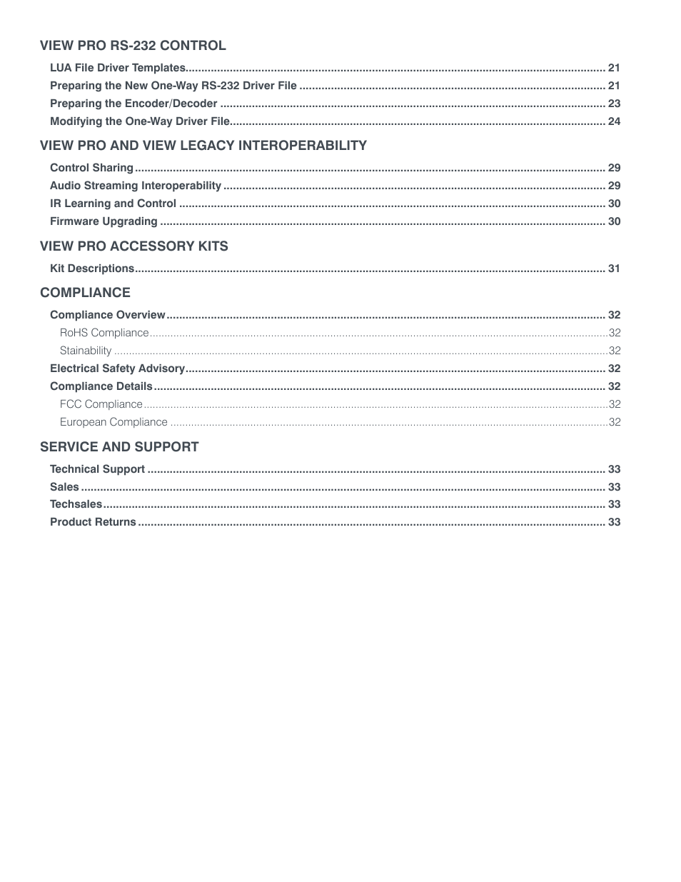 ClearOne VIEW Pro - E120 Manual User Manual | Page 4 / 37