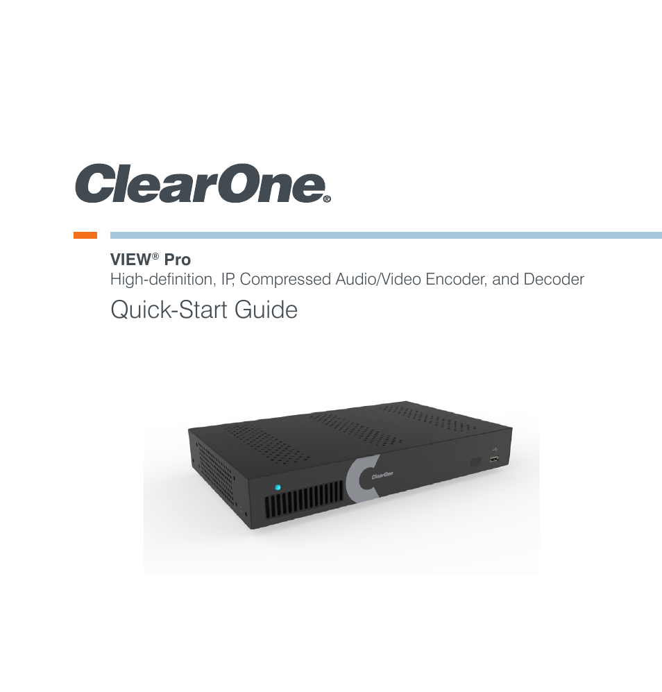 ClearOne VIEW Pro Quick Start User Manual | 14 pages