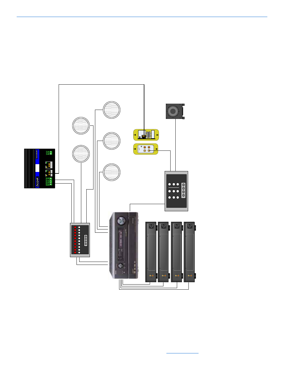 Configuring audio for home theater, Configuring audio for home theater -3, Connecting third-party devices 15-3 | Figure 15-2 home theater configuration | ClearOne DigiLinX User Manual | Page 110 / 117