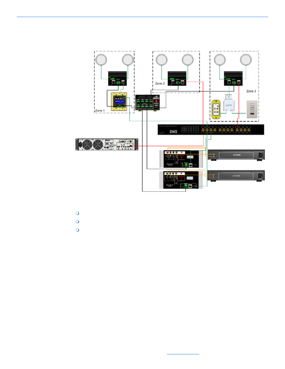 Example configuration 2 - three-zone wiring, Example configuration 2 - three-zone wiring -3 | ClearOne DigiLinX User Manual | Page 114 / 117