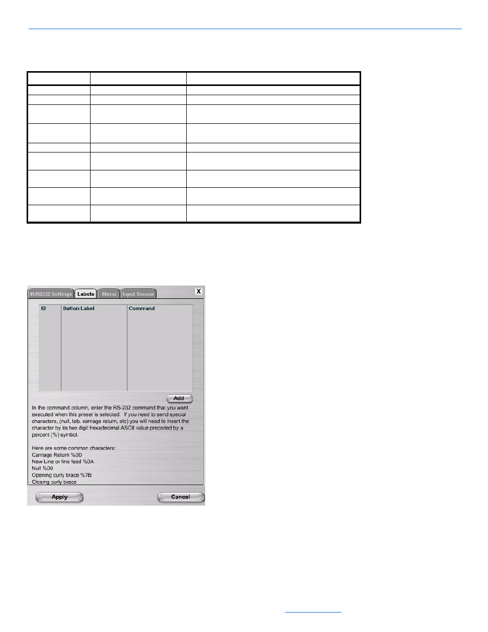 After adjusting information, select apply, Controlinx ir/rs232 settings tab | ClearOne NetStreams DigiLinX Dealer User Manual | Page 112 / 352