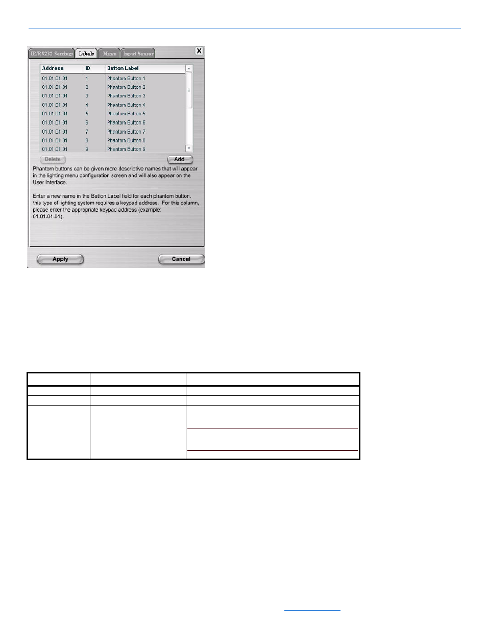 After adjusting information, select apply, Labels tab | ClearOne NetStreams DigiLinX Dealer User Manual | Page 120 / 352